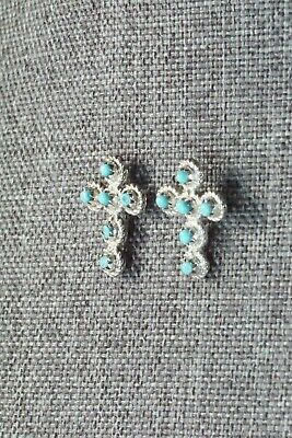 Turquoise and Sterling Silver Earrings - Bernadette Natewa - High Lonesome Trading