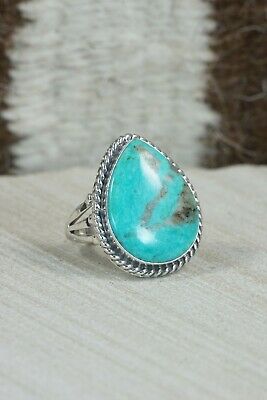 Navajo Turquoise and Sterling Silver Ring - Tom Dinetso - Size 7