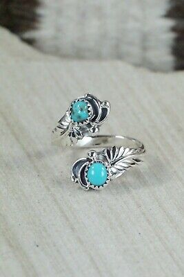 Navajo Turquoise and Sterling Silver Ring - Etta Belin - Size 8