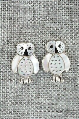 Mother of Pearl & Sterling Silver Earrings - Reginda Kallestewa