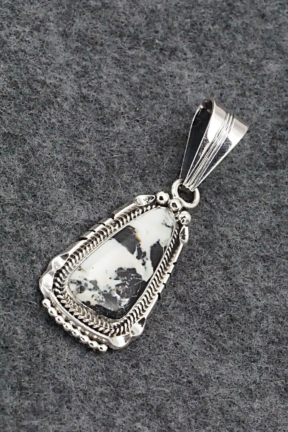 White Buffalo & Sterling Silver Pendant - Samuel Yellowhair