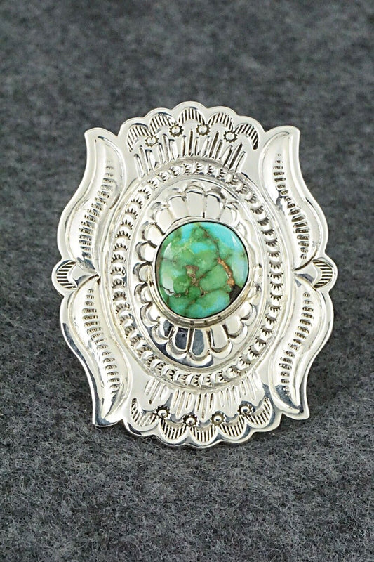 Turquoise & Sterling Silver Ring - Annette Martinez - Size 11 adj.