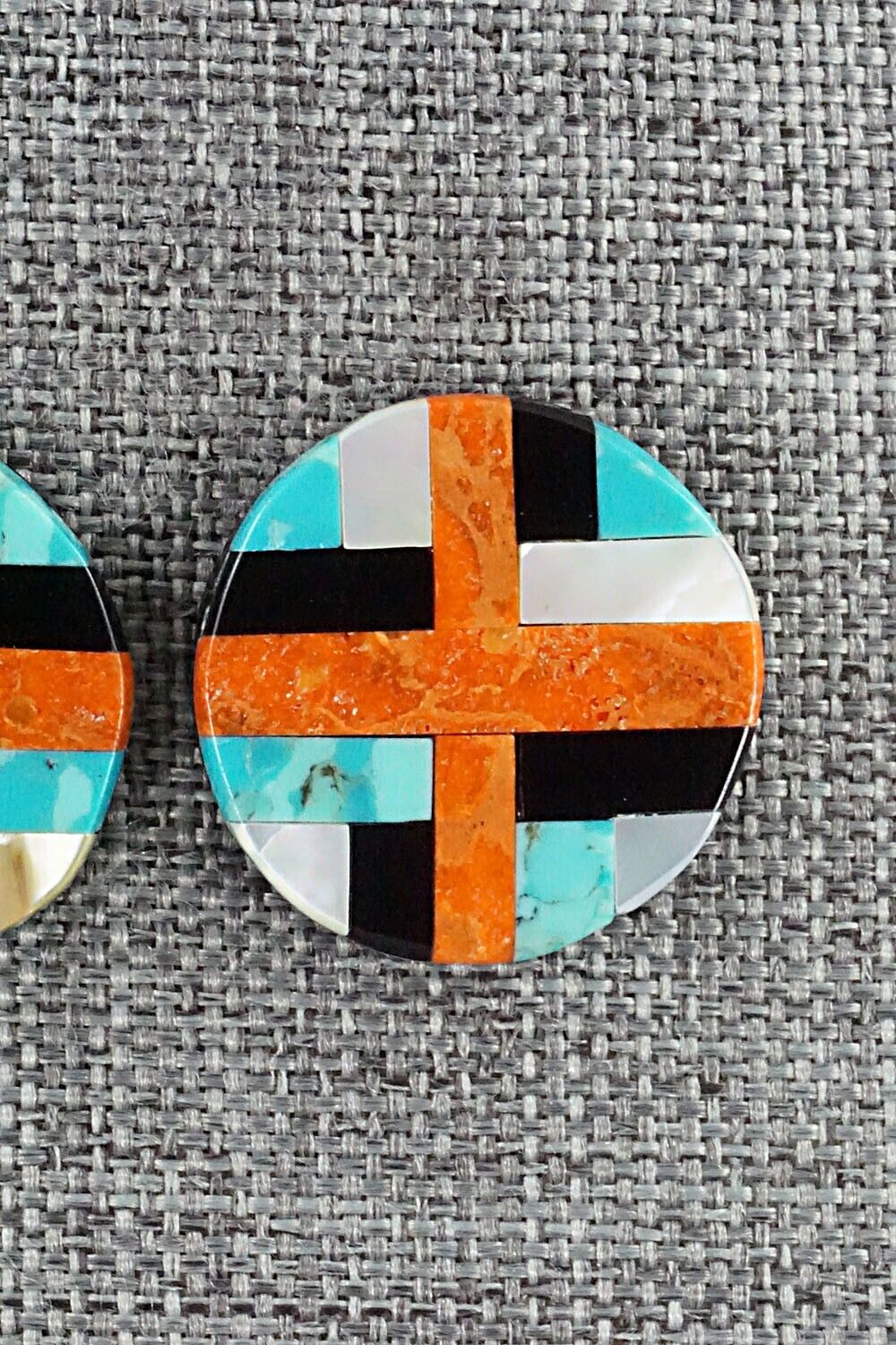 Multi Stone Inlay Earrings - Chaslyn Crespin