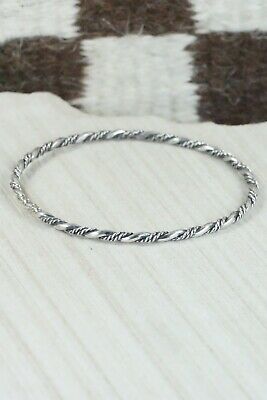 Navajo Sterling Silver Bangle - Elaine Tahe