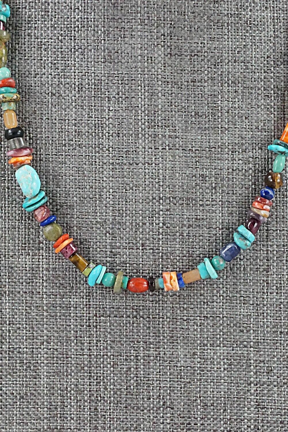 Multi Stone and Sterling Silver Necklace - Helen Tsosie