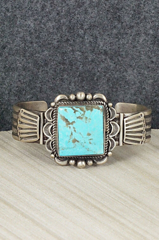 Turquoise & Sterling Silver Bracelet - Ronald Tom