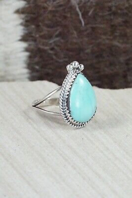 Turquoise & Sterling Silver Ring - Lee Shorty - Size 6.75
