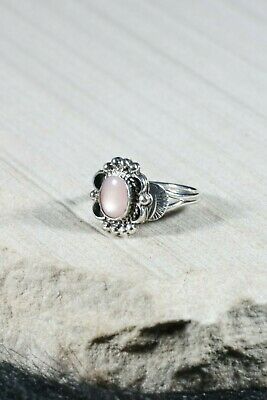 Navajo Pink Quartz and Sterling Silver Ring - Jan Mariano - Size 10 - High Lonesome Trading