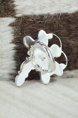 Spiny Oyster & Sterling Silver Dragonfly Ring - Bobby Platero - Size 6