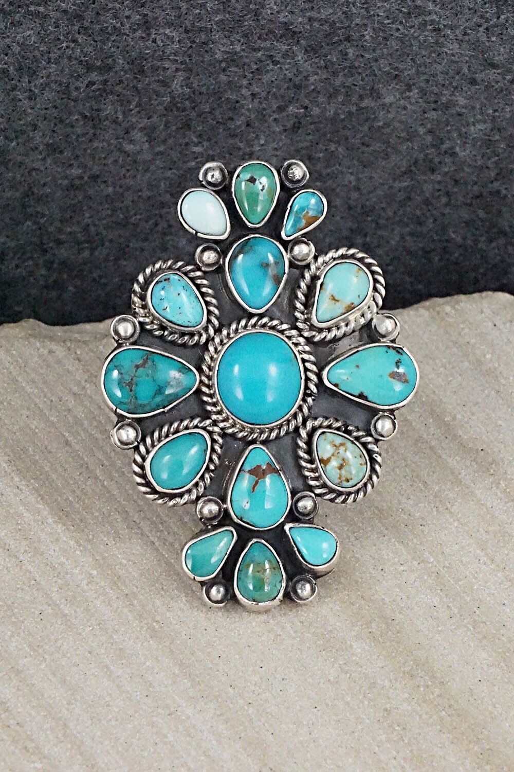 Turquoise & Sterling Silver Ring - Annie Hoskie - 7.25