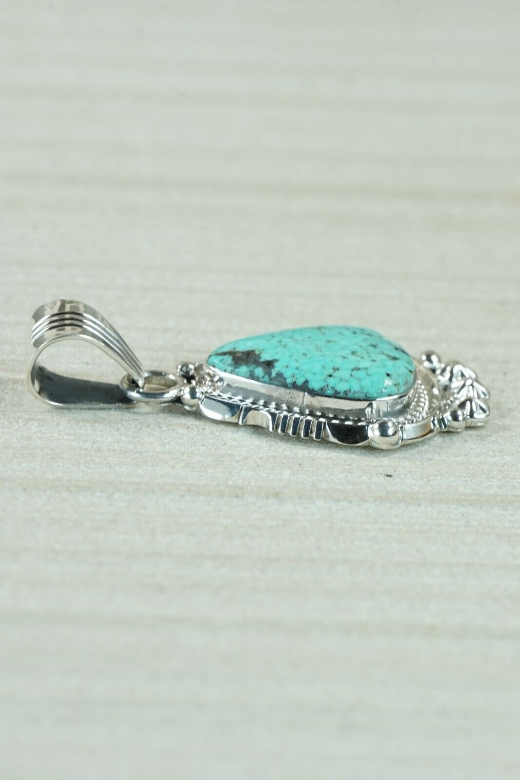 Navajo Turquoise and Sterling Silver Pendant - Bobby Platero
