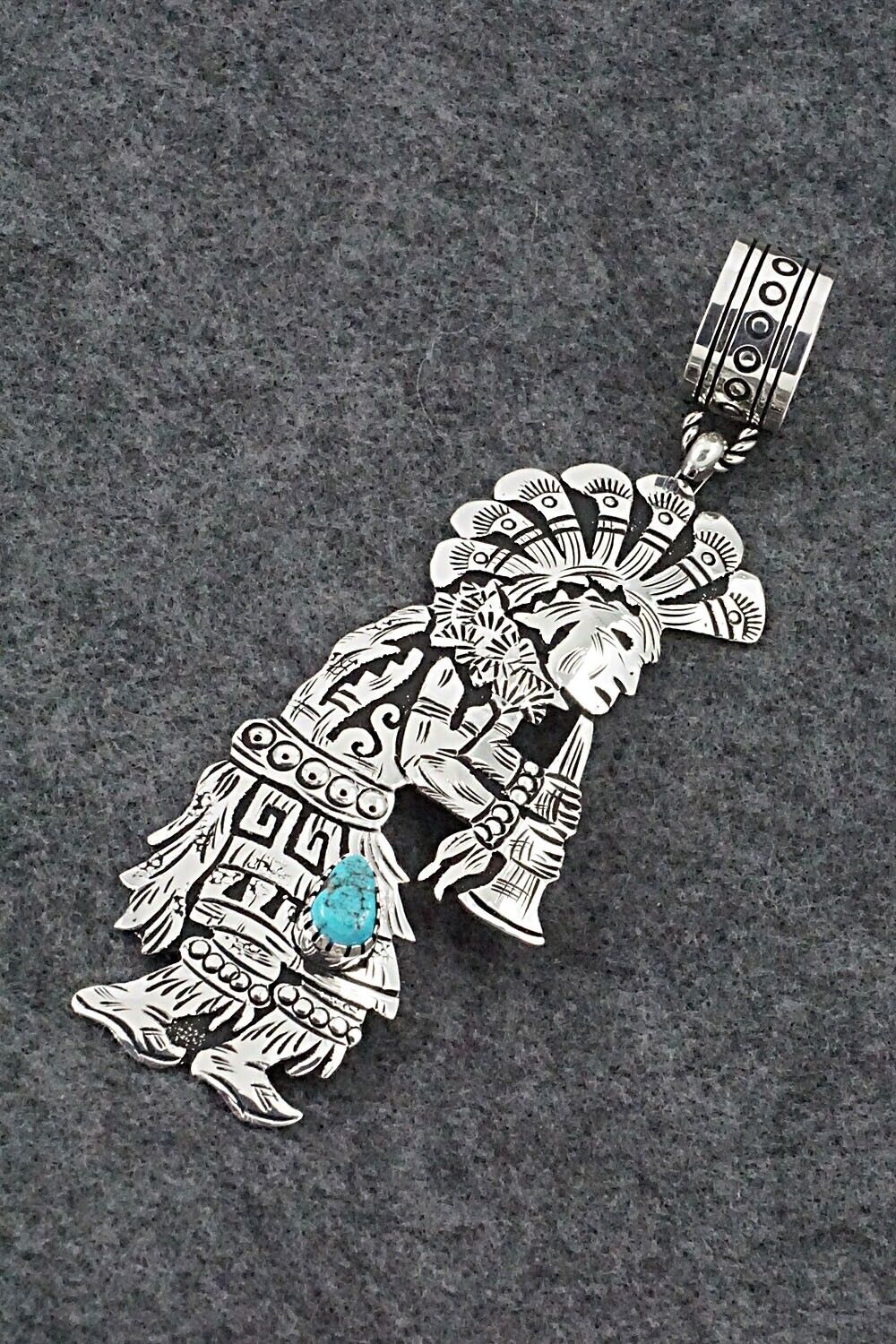 Turquoise & Sterling Silver Pendant - Richard Singer