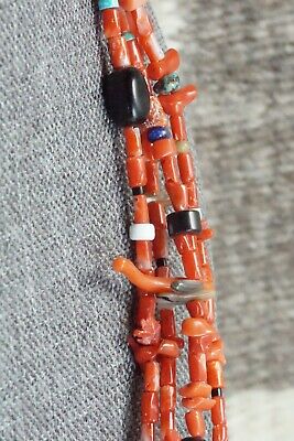 Coral, Turquoise & Sterling Silver Necklace - Chris Nieto