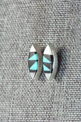 Multi Stone Inlay & Sterling Silver Earrings - Monica Johnson