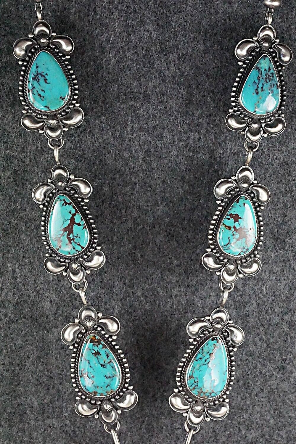 Turquoise & Sterling Silver Necklace and Earrings Set - Derrick Gordon