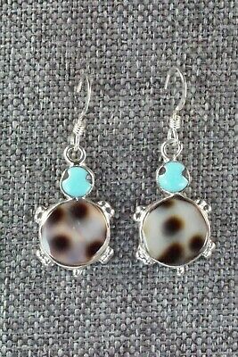 Turquoise, Shell & Sterling Silver Earrings - Kathryn Qualo