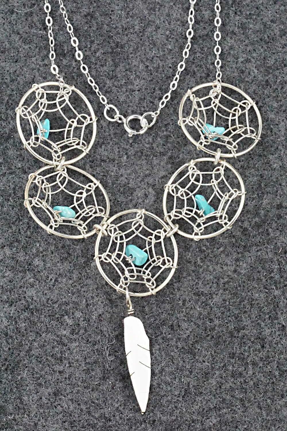 Turquoise & Sterling Silver Necklace - Lorenzo Arviso Jr.