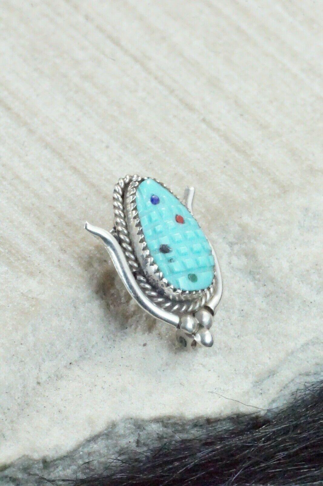 Turquoise & Sterling Silver Pendant - Tracy Bowekaty - High Lonesome Trading