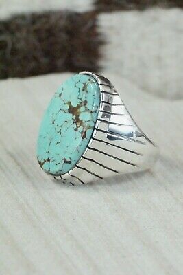 Navajo Turquoise and Sterling Silver Ring - Ray Jack - Size 12.5