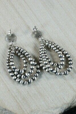 Navajo Sterling Silver Earrings - Jan Mariano - High Lonesome Trading