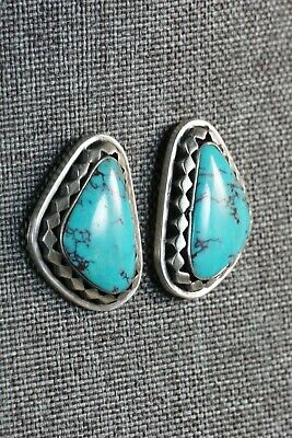 Navajo Turquoise & Sterling Silver Earrings - Sharon McCarthy - High Lonesome Trading