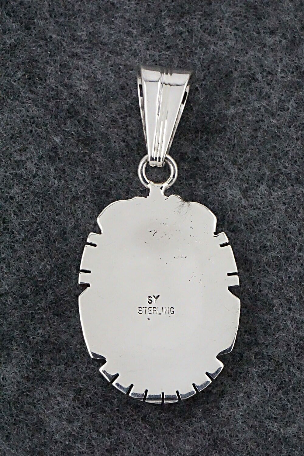 Gaspeite & Sterling Silver Pendant - Samuel Yellowhair