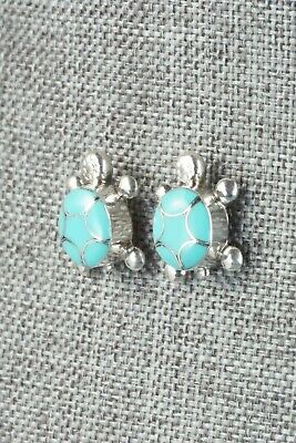 Turquoise & Sterling Silver Earrings - Amielda Peynetsa