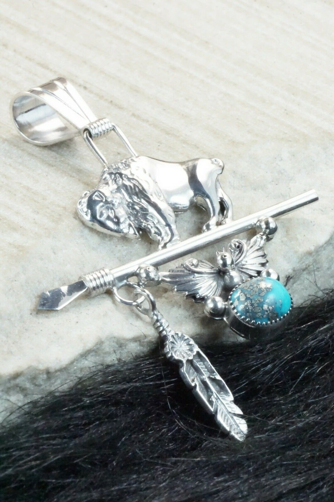 Turquoise & Sterling Silver Pendant - Davey Morgan