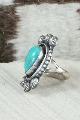 Turquoise & Sterling Silver Ring - Andrew Vandever - Size 5.5