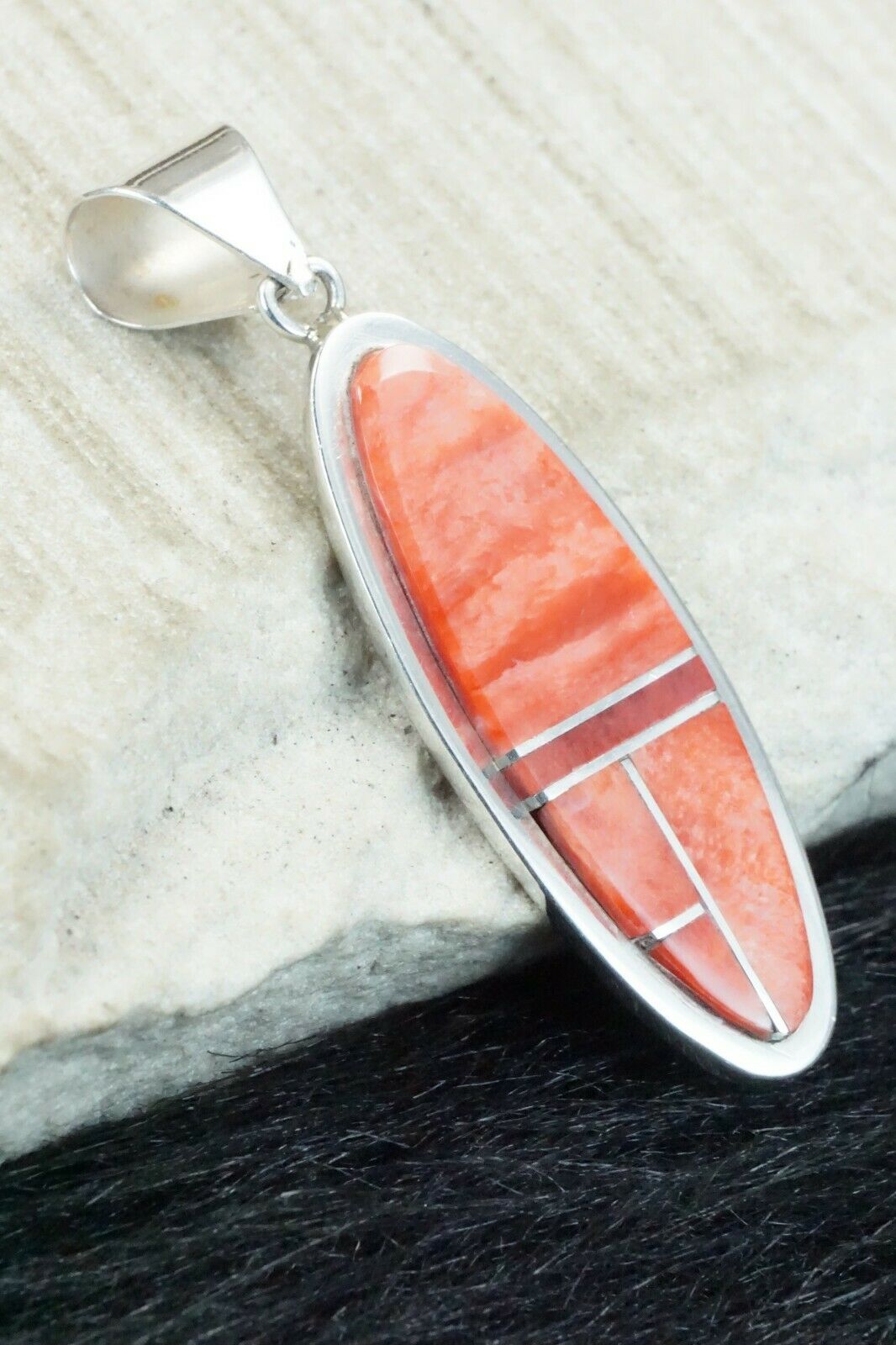 Spiny Oyster & Sterling Silver Pendant - Harold Smith