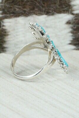 Turquoise & Sterling Silver Ring - Nathaniel Nez - Size 10