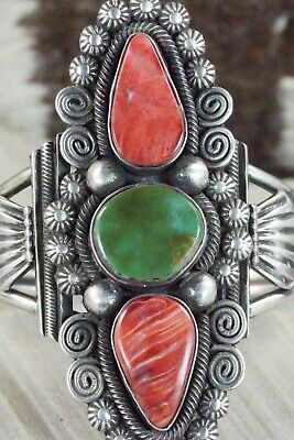 Royston Turquoise, Spiny Oyster & Sterling Silver Bracelet - Jess Martinez
