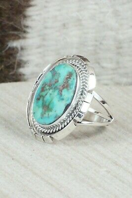 Turquoise & Sterling Silver Ring - Samuel Yellowhair - Size 8
