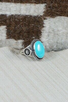 Navajo Turquoise & Sterling Silver Ring - Bobby Platero - Size 12