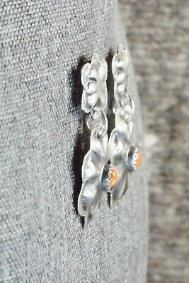 Spiny Oyster & Sterling Silver Earrings - Joan Begay