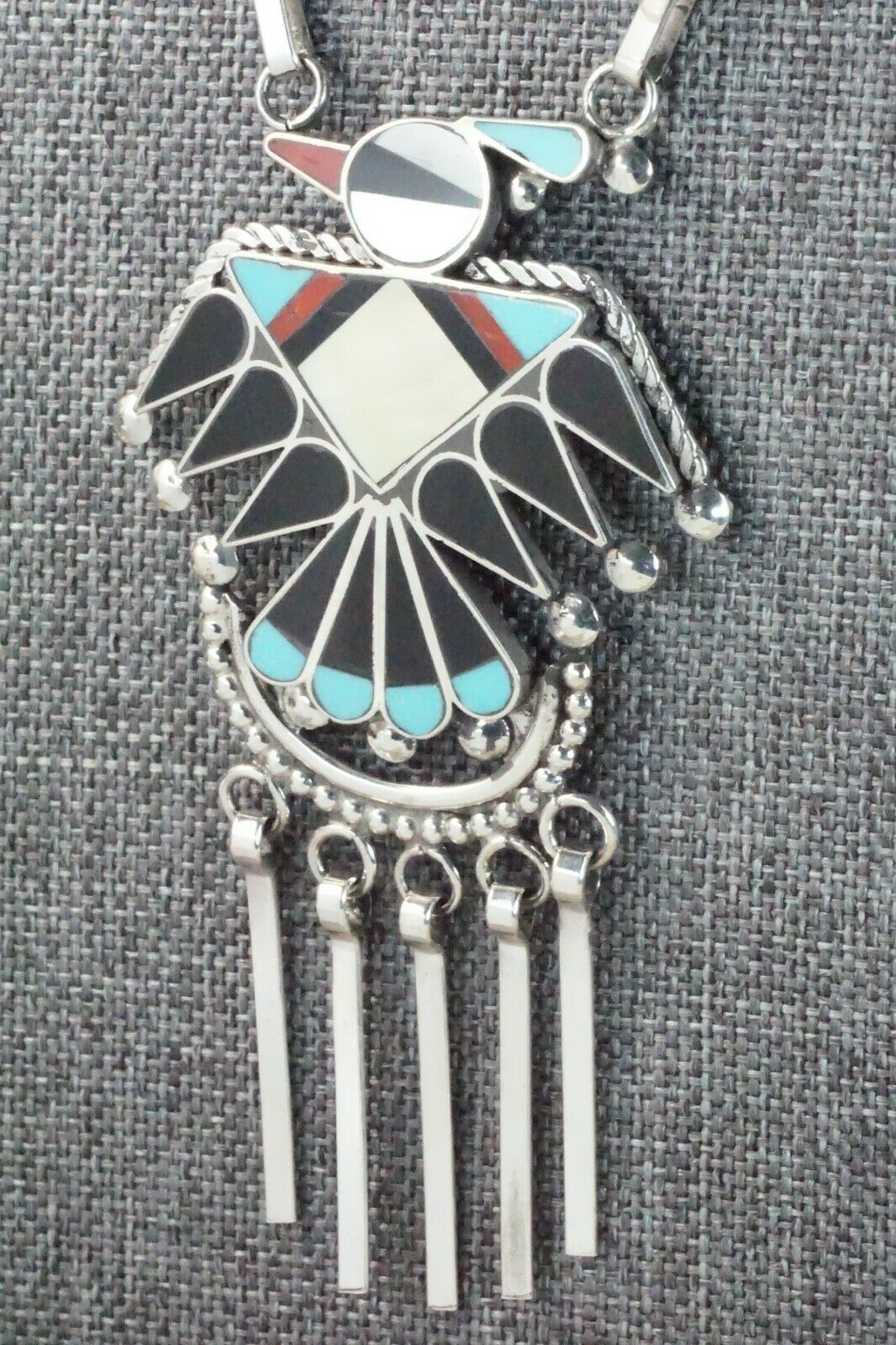 Turquoise, Mother of Pearl & Sterling Silver Inlay Jewelry Set - Adrian Wallace - High Lonesome Trading