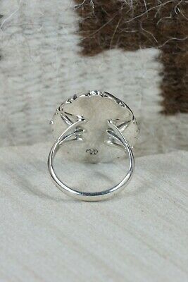 Navajo Spiny Oyster & Sterling Silver Ring - Daniel Benally - Size 10