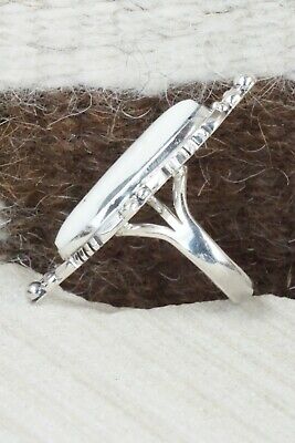 White Buffalo & Sterling Silver Ring - Daniel Benally - Size 7
