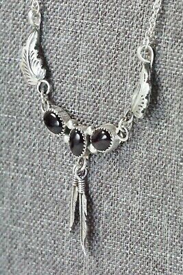 Onyx & Sterling Silver Necklace - Native American