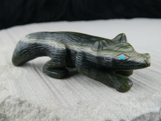 Badger Zuni Fetish Carving - Karen Zuni - High Lonesome Trading