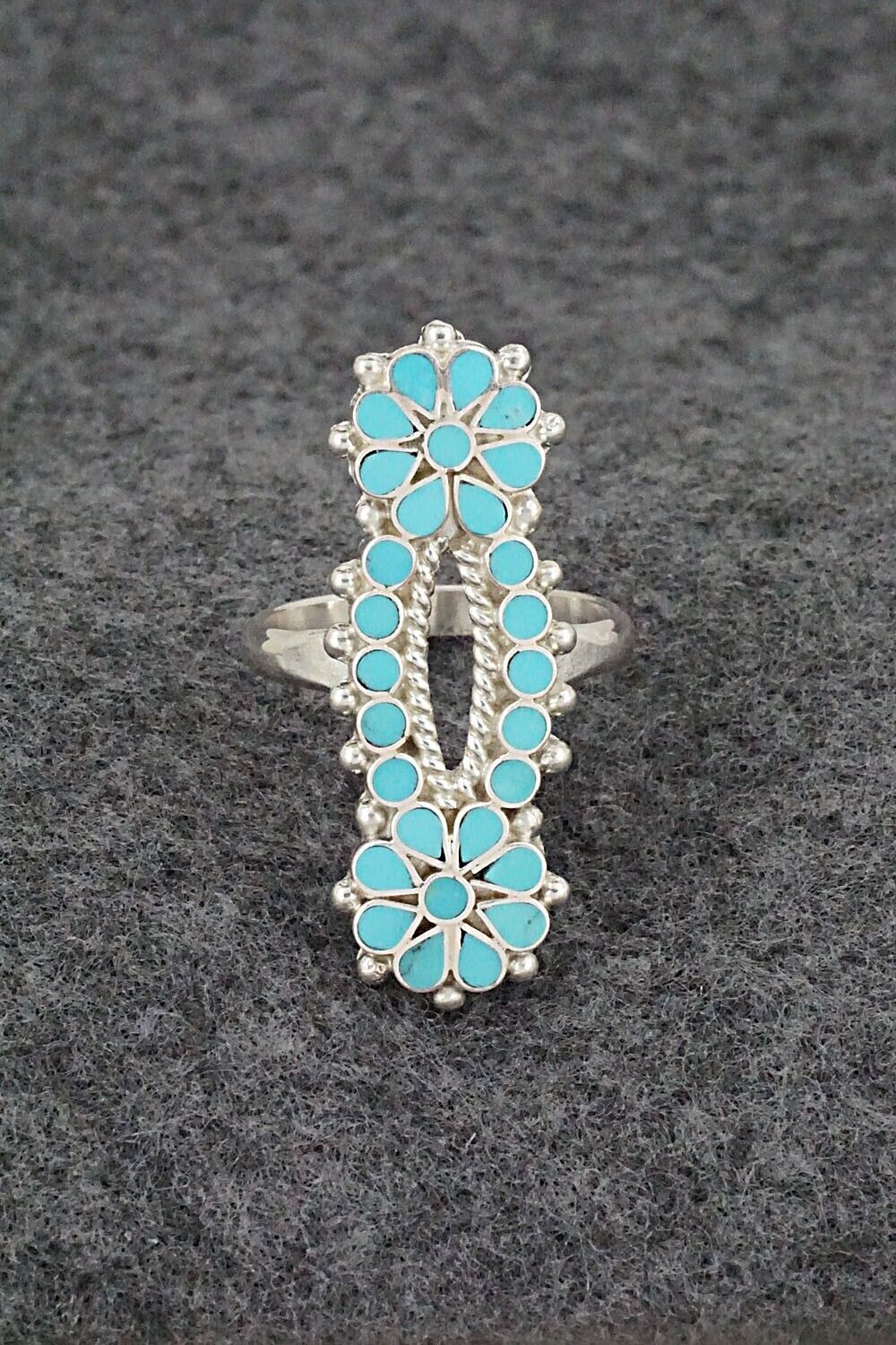Turquoise & Sterling Silver Ring - Michelle Peina - Size 8