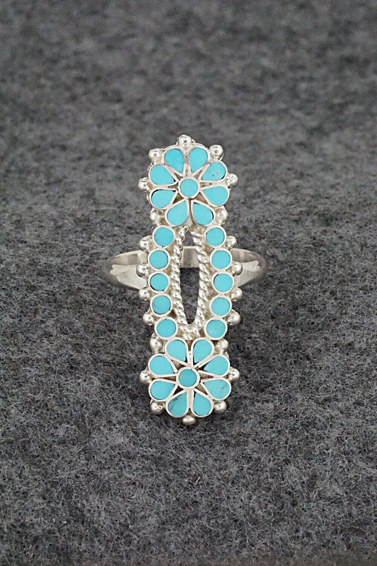 Turquoise & Sterling Silver Ring - Michelle Peina - Size 8