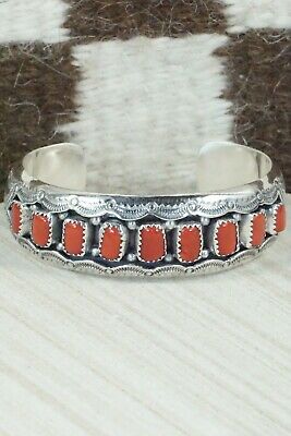 Coral and Sterling Silver Bracelet - Wilbert Muskett Sr.