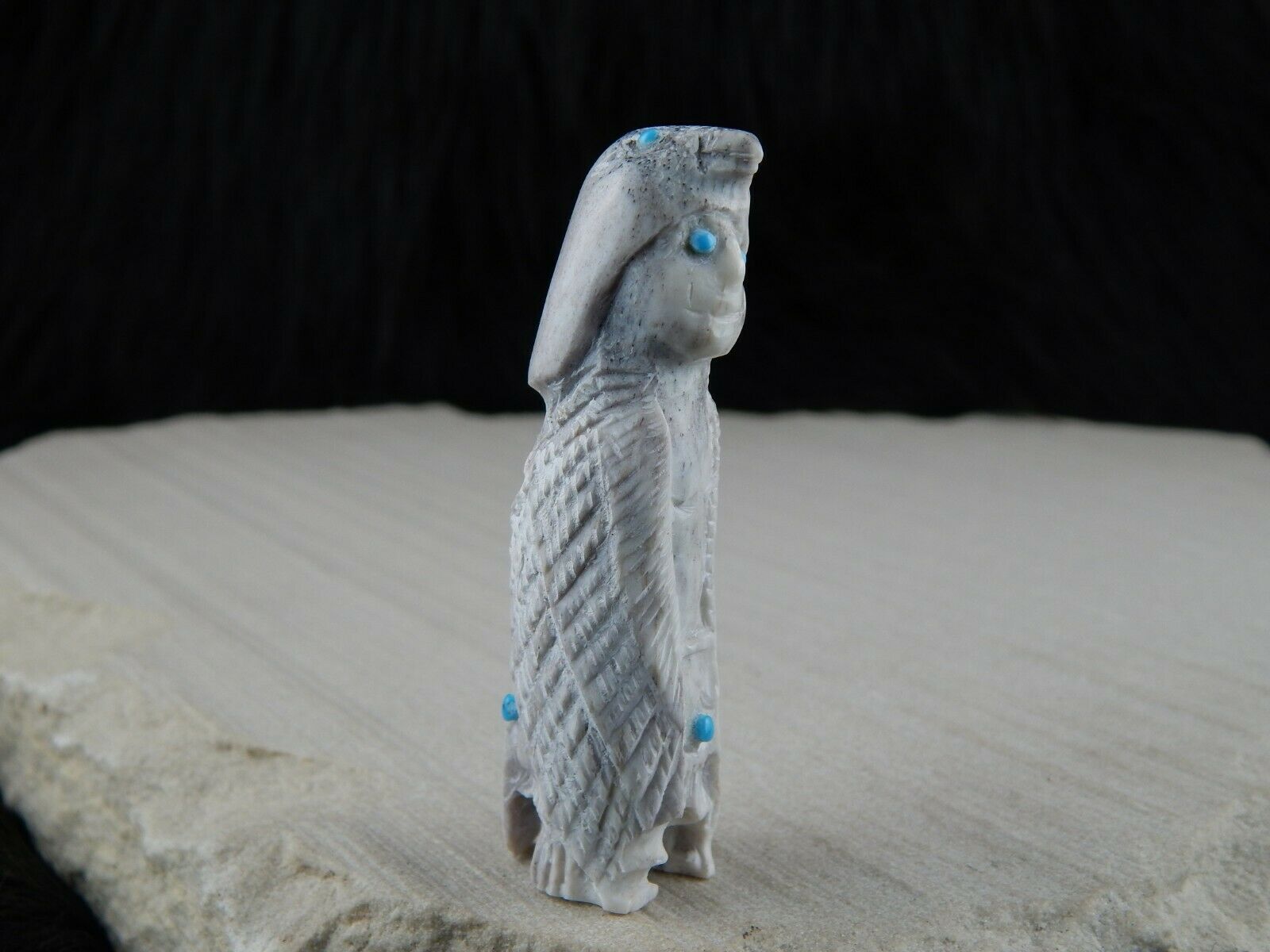 Eagle Dancer Zuni Fetish Carving - Marlon Lowsayatee - High Lonesome Trading