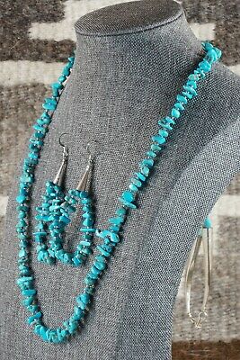 Turquoise and Sterling Silver Necklace and Earrings - Victoria Calladitto