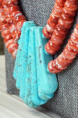 Turquoise & Spiny Oyster Necklace - Lupe Lovato
