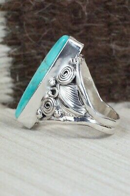 Turquoise & Sterling Silver Ring - Darrell Morgan - Size 8.5