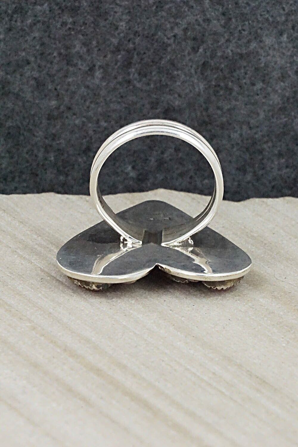 Coral & Sterling Silver Ring - Priscilla Reeder - Size 8