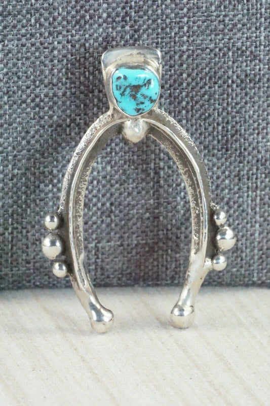 Turquoise and Sterling Silver Naja Pendant - Delbert Arviso