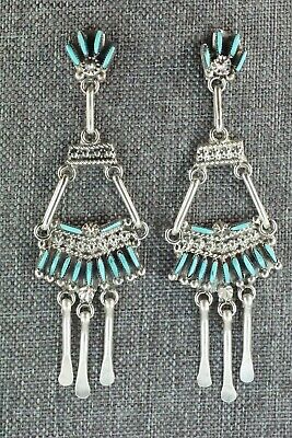 Turquoise and Sterling Silver Earrings - Eva Wyaco - High Lonesome Trading